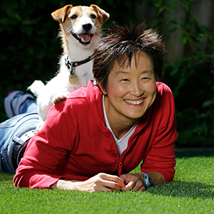 “Dr. Sophia Yin with her dog