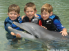 kids with a dolphin