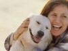 Woman hugging her dog